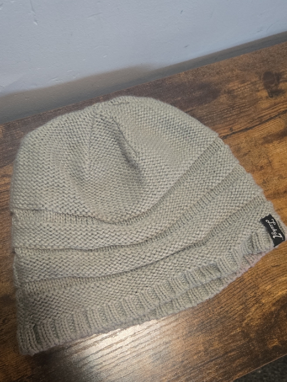 Lucky Brand Men's Knit Beanie Hat in Light Gray
